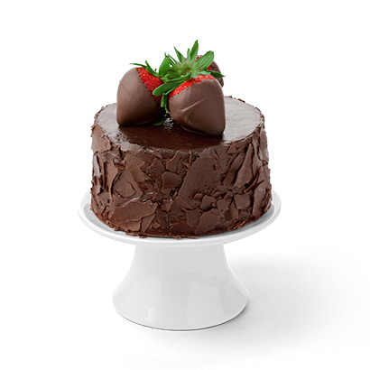 Chocolate Cake with Dipped Strawberries