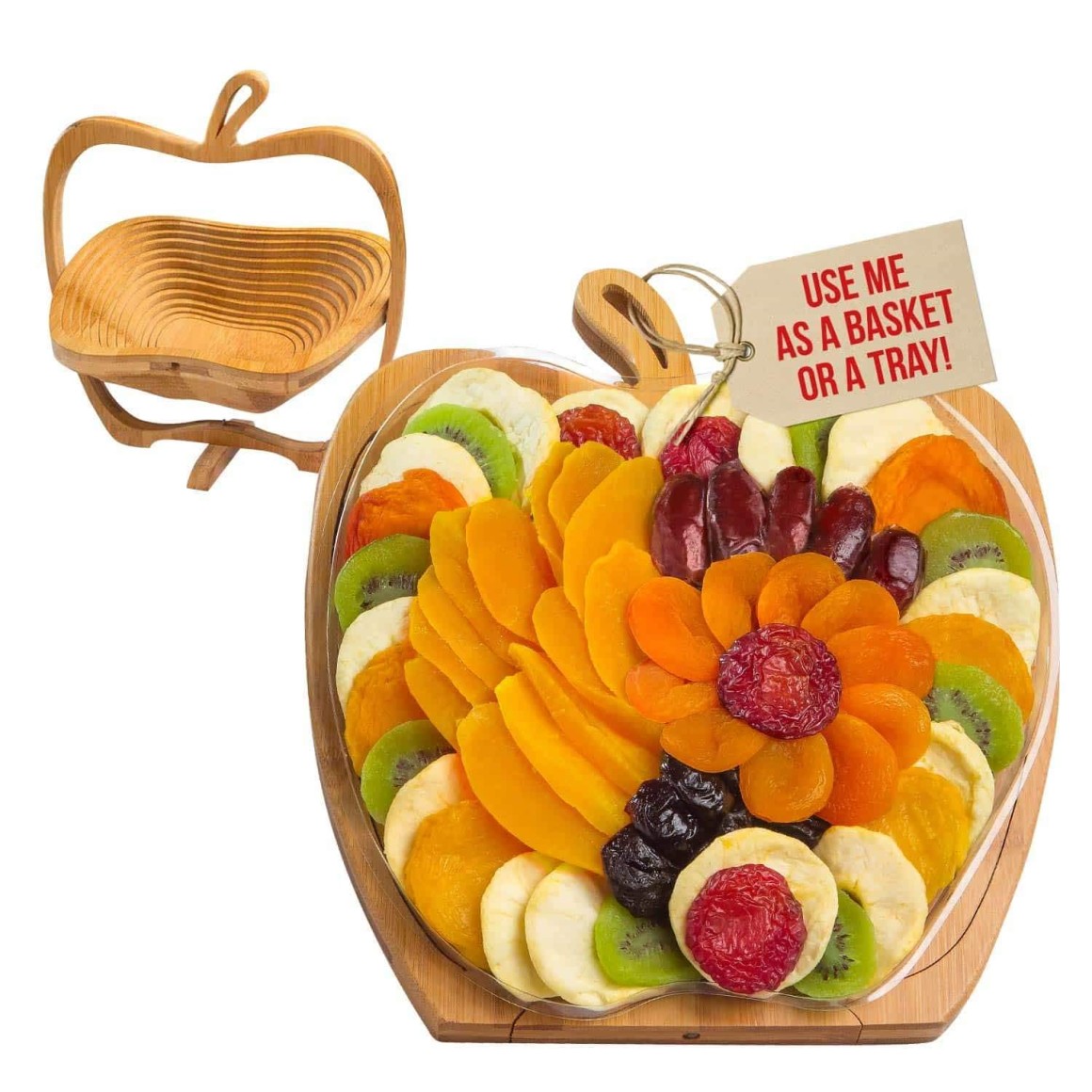 Canasta de Madera Plegable con frutos Secos