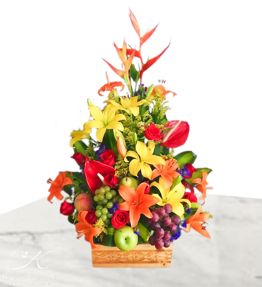 Frutero Amoroso con Lirios y Anturios