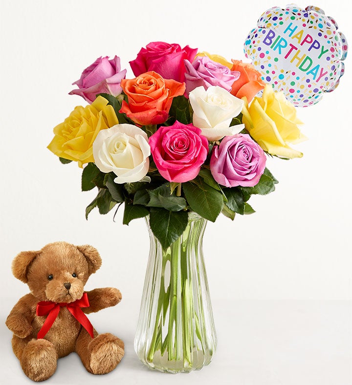 Happy Birthday Assorted Roses