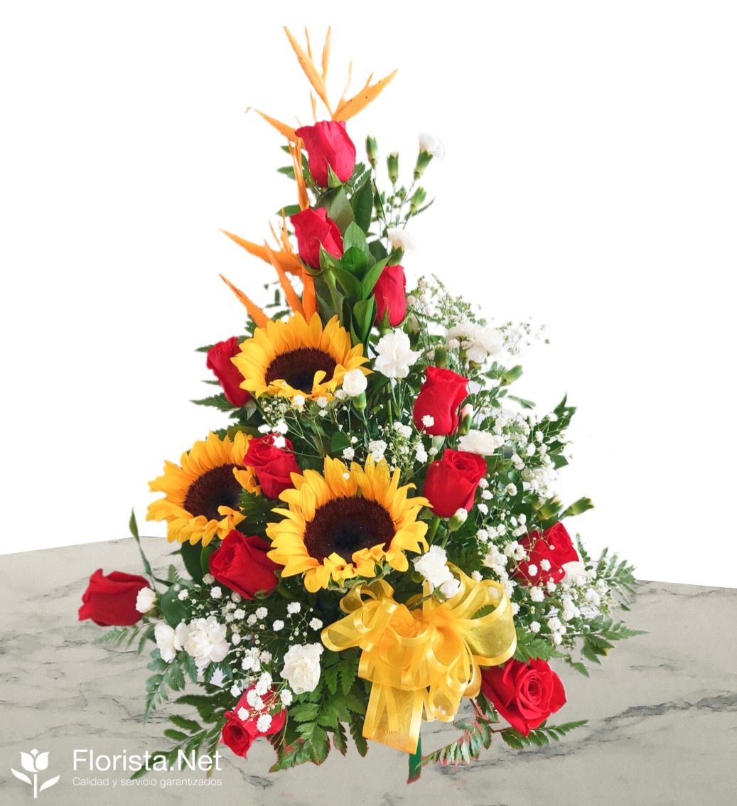 Love with Roses and Sunflowers