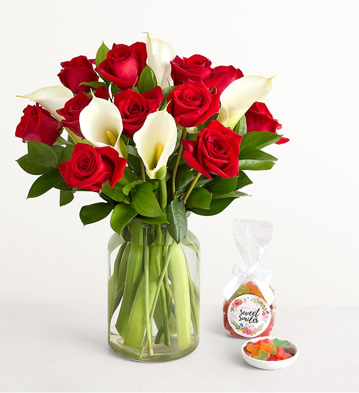 Stunning Red Rose and Calla Lily Bouquet