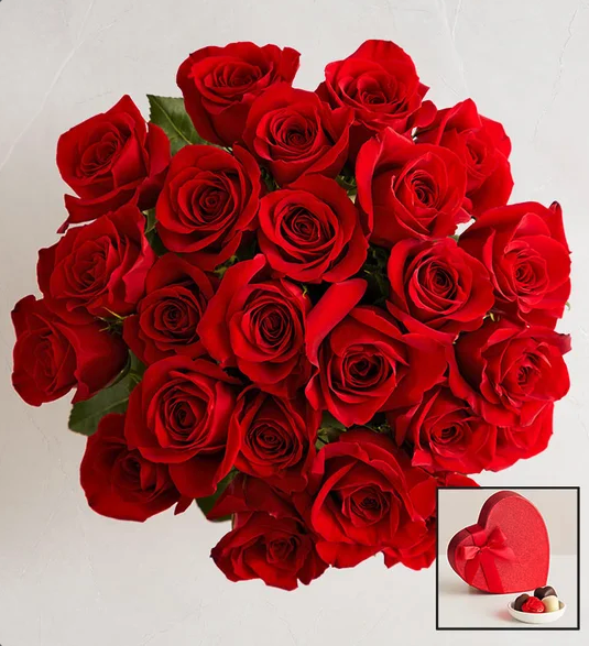 Deslumbran Su Día con 24 Rosas rojas