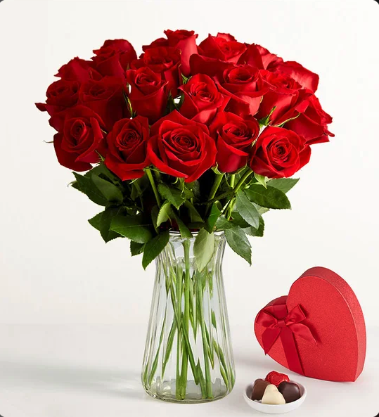Deslumbran Su Día con 24 Rosas rojas